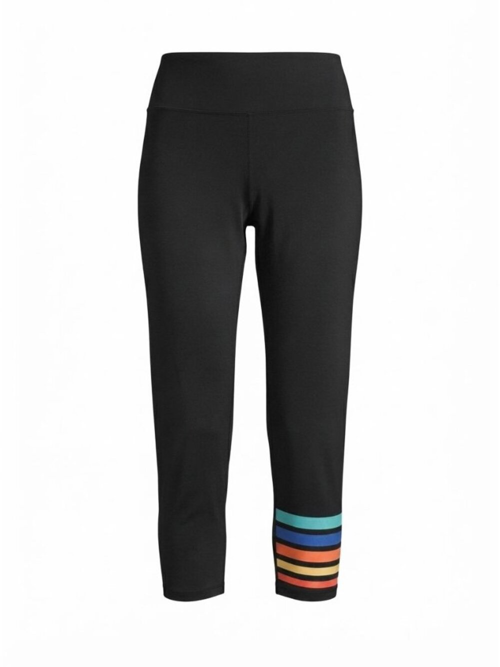 LN AB by Addison Bay Everyday Leggings Size 2X Black Stripe Hem Activewear Yoga